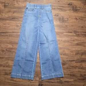 Spanx Seamed Front Wide Leg Vintage Indigo Jeans S
